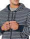 AMAZON ESSENTIALS MEN'S FULL-ZIP FLEECE HOODIE MEN'S NAVY WHITE STRIPE XS - Brand New