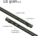 LG gram 2-in-1 16" WQXGA i5 16GB 512GB SSD 16T90Q-K.AAG6U1 - Green - Like New