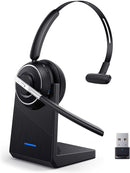 PrancyBt Bluetooth Headset Wireless Headset Microphone for PC KH122M - Black Like New