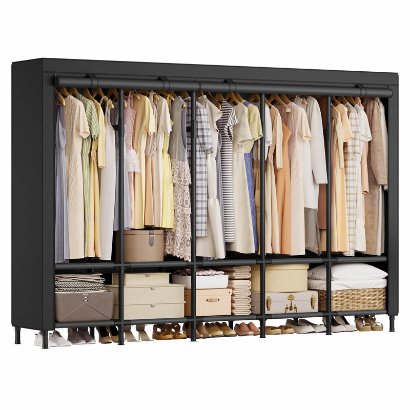 SONGMICS Wardrobe Closet 83.5 Inch Large Capacity Portable Closet Clothing Rack - Like New