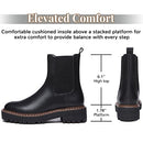 ATHLEFIT WOMEN'S CHELSEA ANKLE BOOTS PLATFORM SLIP ON WOMEN 7.5 BLACK - Like New