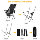 KINGCAMP LIGHTWEIGHT PADDED HIGHBACK FOLDING LOUNGE CHAIR, BLACK/GRAY - BLACK - Like New