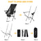 KINGCAMP LIGHTWEIGHT PADDED HIGHBACK FOLDING LOUNGE CHAIR, BLACK/GRAY - BLACK - Like New