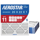 Aerostar 20x22x1 MERV 11-6 Count Pleated HVAC Furnace Air Conditioner - NEW - Brand New