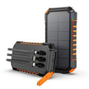 HILUCKEY POWER BANK SOLAR CHARGER 27000MAH BUILT IN 3 CABLES T11X - BLACK/ORANGE - Like New