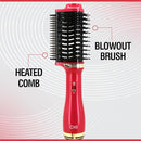 CHI VOLUME STYLER BLOWOUT BRUSH AMPLIFIED VOLUME, HEATED COMB 2-IN-1 - PINK - Like New