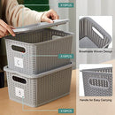 15 Pcs Plastic Storage Baskets Lid 7.4 Qt Organizing Woven Basket 30 Stickers - Brand New