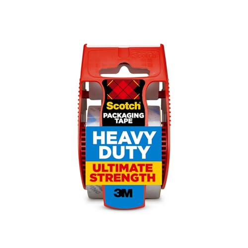 SCOTCH Heavy-Duty Shipping Tape With Dispenser, 1 7/8in x 22.2 Yd, 142 - Clear - Like New