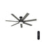 HUNTER FAN 60" CEILING FAN, LIGHT REMOTE, MODERN LIVING ROOM - MATTE BLACK - Like New