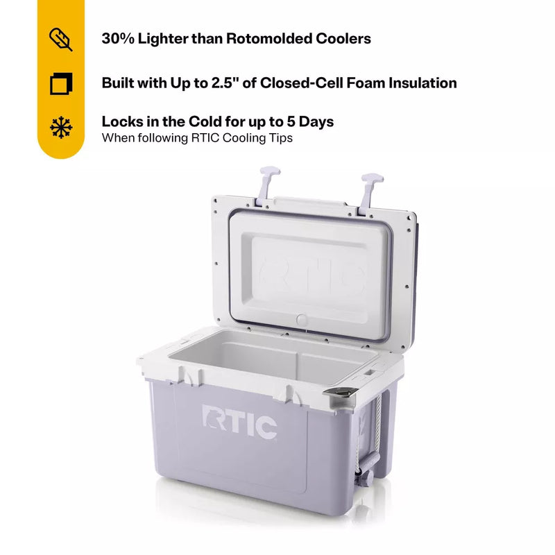 RTIC OUTDOORS 32 QT ULTRA-LIGHT HARD SIDED COOLER - LILAC PURPLE - Like New
