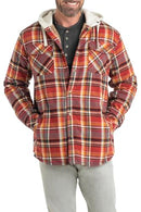 Legendary Whitetails Men's Camp Night Berber Lined Hooded Flannel Shirt Jacket - Brand New