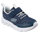 404172L SKECHERS GLIDE-STEP FLOW - SIZE: YOUTH 2.5 - NAVY/WHITE - Brand New