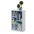 FURINNO LUDER 5-CUBE BOOKSHELF, REVERSIBLE BOOKCASE, 9.4" x 19.5" x 31.5" - BLUE - Like New