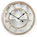 Concept in Time Decorative Wall Clock 24" Round Modern Wood Style - Natural Wood - Brand New