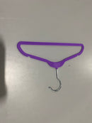 GENERIC FUZZY VELVET SMALL HANGERS WITH METAL HOOK 11" X 7" (3 PACK) - PURPLE - Like New