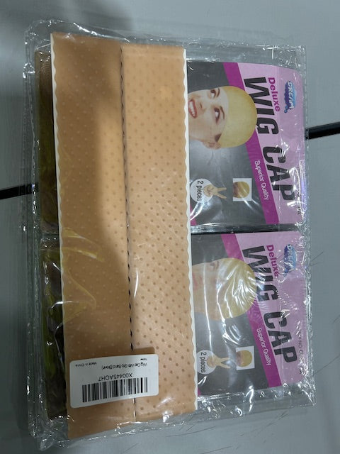 DREAM DELUXE 2 PACK WITH BANDS MEDIUM BROWN 2 PIECE WIG CAPS - MEDIUM BROWN - Brand New