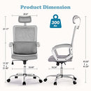 JHK Ergonomic High Back Mesh Lumbar Computer Rolling Task Office Chairs - Gray - Like New