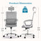 JHK Ergonomic High Back Mesh Lumbar Computer Rolling Task Office Chairs - Gray - Like New