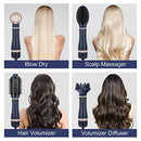 IG INGLAM Hair Dryer Brush Set, 4 in 1, Negative Ion Hair Dryer & Styler Blue - Like New