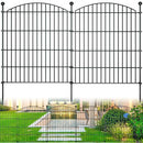 RICHMEN 10 PANELS GARDEN FENCE DOG FENCE OUTDOOR, 32IN H X 23.6FT - BLACK - Like New