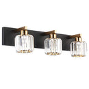 AIPSUN CRYSTAL VANITY LIGHT BLACK BATHROOM FIXTURES 23" - BLACK/GOLD - Like New