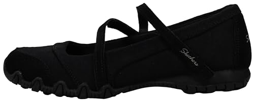 SKECHERS WOMEN'S BIKERS MC GET UP MARY JANE FLAT BLACK SIZE 11 - Like New