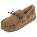 FLOOPI WOMEN’S MICROSUEDE MOCCASIN SLIPPER - SIZE: WOMEN M - TAUPE - Brand New