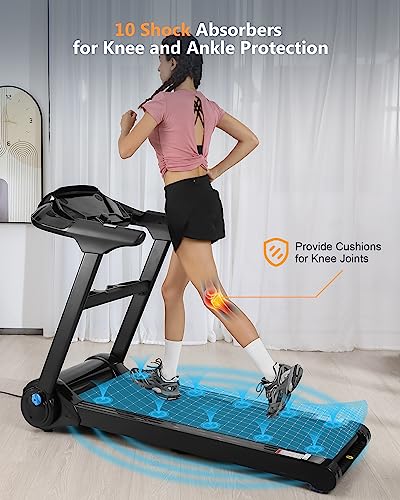 Sporty&Fit 4.0 HP Folding Treadmills [0.6-8.7 MPH] [Max 400LBS] T4203 - Black - Like New
