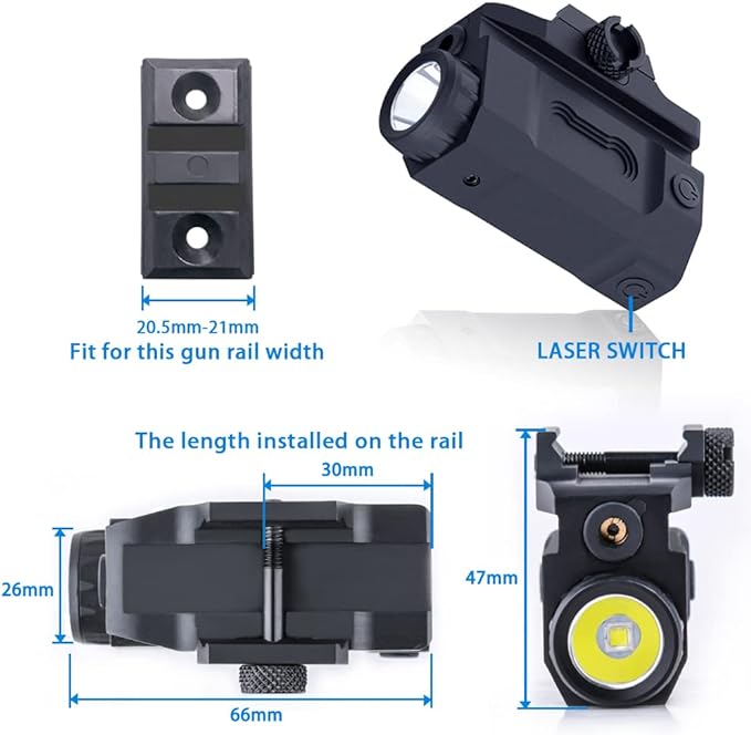 MCCC Laser Light Combo Picatinny & Weaver Rail Mounted for Pistols - BLACK/GREEN Like New