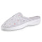 ISOTONER MACHINE WASHABLE EMBROIDERED CLOG SIZE: WOMEN 7.5 HEATHER GRAY FLOWER - Like New