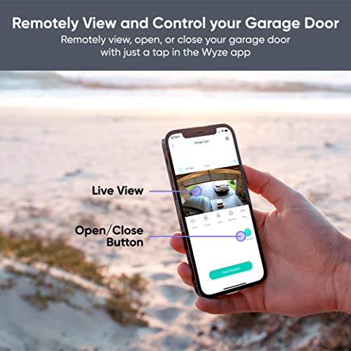 WYZE SMART GARAGE OPENER BUILT-IN HD VIDEO REMOTELY CONTROL GARAGE DOOR - WHITE - Like New