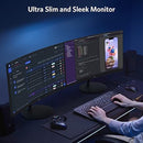 FIODIO 24" Curved 75Hz Refresh Rate Computer Monitor FHD 1080P - Scratch & Dent