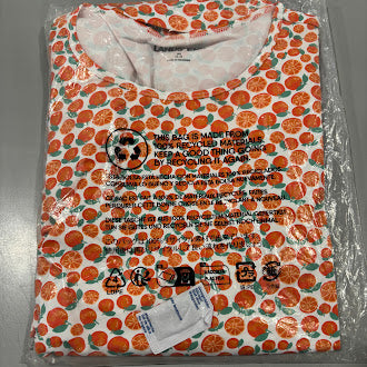 LANDS' END WOMEN'S LONG SLEEVE 50 RASH GUARD - SIZE: M - WHITE TANGERINE CITRUS - Brand New