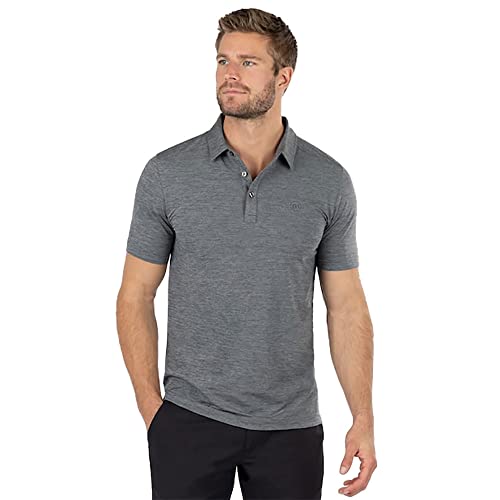 1MW445 TRAVISMATHEW MEN'S HEATING UP POLO HEATHER GRAY SIZE L - Brand New