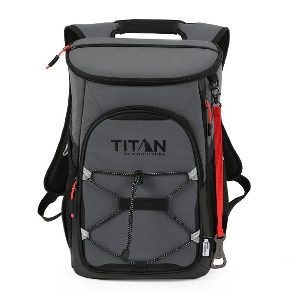 TITAN BY ARCTIC ZONE 16QT ECO BACKPACK COOLER WITH ICE WALLS - SHARKSKIN GRAY - Like New