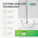 Sunco 1 Pack LED Shop Lights 4ft Wraparound Fixtures 40W=300W Linkable White - Brand New