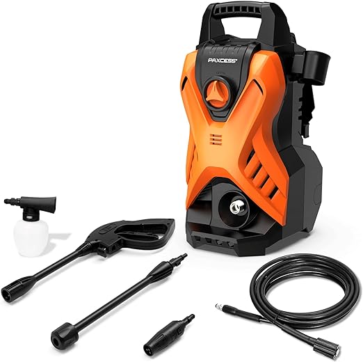 Paxcess Portable Lightweight Electric Power Washer Machine - BLACK/ORANGE - Like New