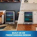 NewAir 24" Beverage Refrigerator Cooler 177 Can Capacity NBC177SS00 - BLACK - Like New