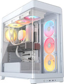 CORSAIR FRAME 4500X LX RGB LINK PANORAMIC MID-TOWER PC - WHITE - Like New