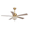 PARROT UNCLE 52" GANGA MODERN DOWNROD MOUNT REVERSIBLE CRYSTAL CEILING FAN, GOLD - Like New