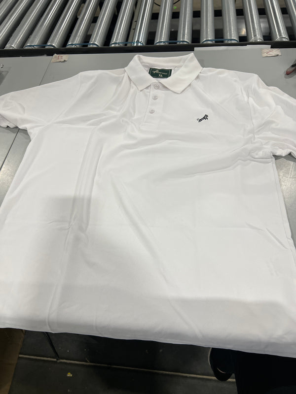 TIGER WOLF 3 BUTTON POLO SHIRT - SIZE: MEN XL - WHITE - Like New