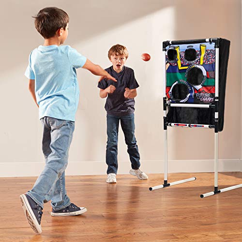 FRANKLIN SPORTS KIDS FOOTBALL TARGET TOSS WITH MINI FOOTBALLS - BLACK - Like New