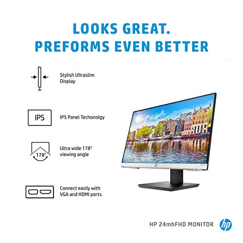 HP 24mh Monitor 23.8" FHD IPS Display VESA 1D0J9AA - 1D0J9AA
