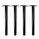 28" Metal Desk Table Furniture Stainless Steel Legs Set of 4 B08BZCC4V9 - Black - Brand New