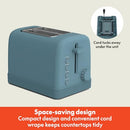 BELLA 2 SLICE TOASTER, 6 SETTING SHADE CONTROL 900 WATT - SURF - Like New