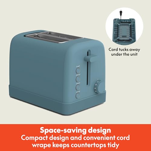 BELLA 2 SLICE TOASTER, 6 SETTING SHADE CONTROL 900 WATT - SURF - Like New