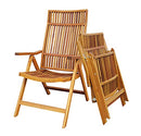 INTERBUILD REAL WOOD Acacia Adjustable Folding Chair STK04004 - Golden Teak - Like New