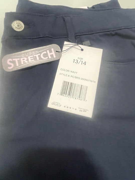 AUTHENTIC GALAXY BY HARVIC FOR HER BLACK COMFTY SHORT - SIZE: YOUTH 13/14 - NAVY - Brand New