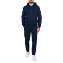 BLU ROCK MEN'S FLEECE LINED FULL-ZIP HOODIE AND JOGGER SWEATPANTS - 2XL - NAVY - Brand New