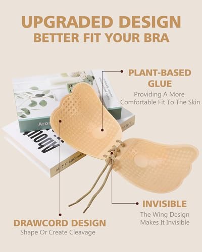 Cmojsk Sticky Bra, Backless Strapless Bra Push Up, Adhesive Invisible Lift Up - Brand New